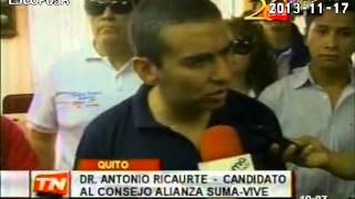 Canal Telerama Noticias Mauricio Rodas candidato a Alcalde de Quito por SUMA 23 17112013 [upl. by Lourdes]