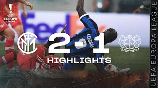 INTER 21 LEVERKUSEN  HIGHLIGHTS  201920 UEFA Europa League Quarter Finals 🏆⚫🔵 [upl. by Simara]