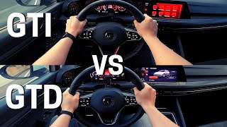 SPEED COMPARISON VW Golf GTD vs GTI Clubsport [upl. by Nosyd]