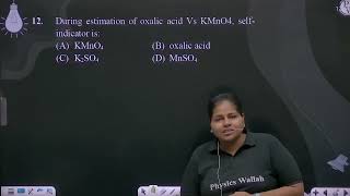 During estimation of oxalic acid Vs KMnO4 selfindicator is [upl. by Artemed]