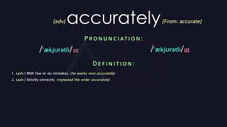 Accurately Meaning And Pronunciation  Audio Dictionary [upl. by Laenaj]