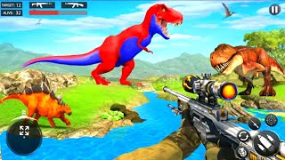 Dinosaur Hunter Survival Games Android Gameplay 2 [upl. by Bonne]