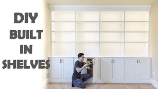 DIY Built In Shelves Library Cabinets [upl. by Cody]