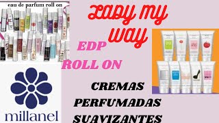 MILLANEL PERFUMES ROLL ON CON FRAGANCIAS INTERNACIONALES Y CREMA SUAVIZANTE PERFUMADARESEÑAS [upl. by Atalante]