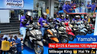 Yamaha Hybrid Mileage Challenge  Yamaha Ray Zr125 amp Fascino 125 Hybrid Mileage test [upl. by Naleag]