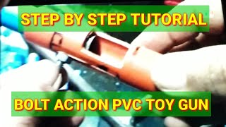 HOW I MAKE A PVC TOY GUN BOLT ACTION AT FIRST TIME STEP BY STEP PART 1  CARAMIL TV [upl. by Kcirdek]