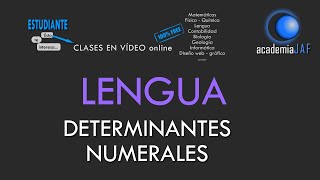 Los determinantes numerales  Lengua Española análisis morfológico  academia JAF [upl. by Drugge]