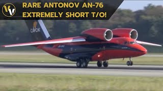 RARE AIRCRAFT  Cavok Air Antonov 74 awesome takeoff at Basel EuroAirport [upl. by Bowyer]