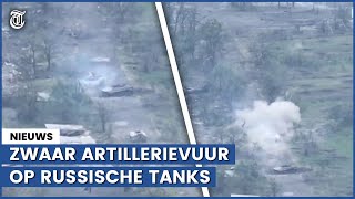 Oekraïne hier worden Russische tanks opgeblazen [upl. by Asserak374]