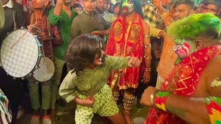 Superb Girl Tennmaar dance With Kumar Potharaju at Secunderabad Bonalu 2023  Abhilash Pad Band [upl. by Atiek]