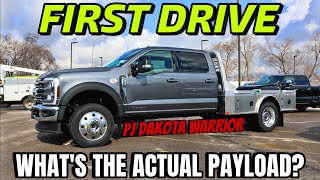 2024 Ford F550 Lariat With PJ FlatBed First Drive And CAT Scale Weigh In With Actual Payload [upl. by Ynohtnad]