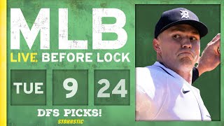 MLB DFS Picks Today 92424 DraftKings FanDuel amp PrizePicks Baseball Lineups  Live Before Lock [upl. by Nylarej483]