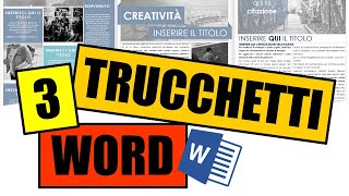 Tre TRUCCHI WORD  Ripristina documenti  Ricerca Intelligente  Appunti Incolla Tutto  Macraris [upl. by Aromas]