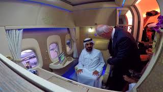 HH Sheikh Mohammed bin Rashid Al Maktoum visits New Emirates First Class Private Suite [upl. by Otrebogir]