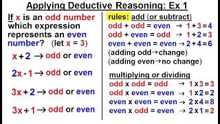 Geometry  Ch 2 Reasoning and Proofs 14 of 46 Applying Deductive Reasoning Ex 1 [upl. by Prentice131]