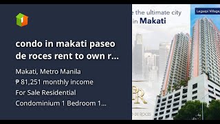 condo in makati paseo de roces rent to own rfo near don bosco rcbc [upl. by Hendry]