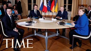 Russia President Putin And Ukraine President Zelensky Sit Down For Peace Talks For First Time  TIME [upl. by Valora306]