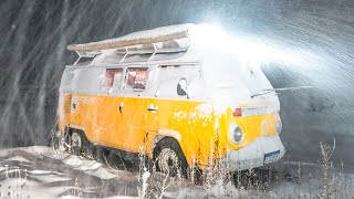 Surviving a Snowstorm in a Van  Van Camping For Emergency [upl. by Eesak]