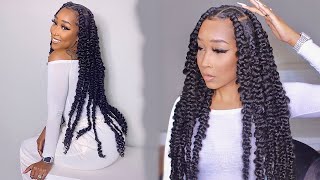 How to EASY Long Knotless Passion Braids NOT HEAVY [upl. by Gable]