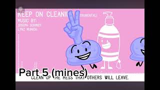 Keep on cleaning but bfdi characters sing it MAP 59 Slots open [upl. by Airekal]