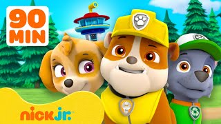 Paw Patrol  ¡Los mejores rescates dobles de Rubble Con Skye y Rocky  90 minutos  Nick Jr [upl. by Llennej850]