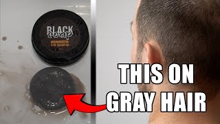 Black Soap Bar Shampoo Review  Grey Coverage Put To Real Life Test Result After 2 Weeks [upl. by Kylah424]