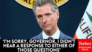 VIRAL MOMENT Gavin Newsom Grilled By Reporter Over Answer To Homelessness Question [upl. by Tomasine]