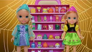 New Shopkins Shopping Spree  Anna and Elsa Toddlers  Season 4 Shopkins Collection  Barbie Dolls [upl. by Ligriv]