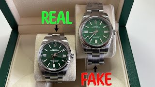 REAL VS FAKE ROLEX OYSTER PERPETUAL 124300 41MM WRISTWATCH COMPARISON [upl. by Paulson]