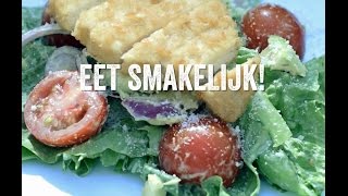 Valess Recepten  Caeser Salad Valess Schnitzel [upl. by Adnylem281]