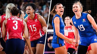 ALL quotMEGA RALLYquot of USA  Italy in VNL Finals  Volleyball Nations League 2024 [upl. by Jala]