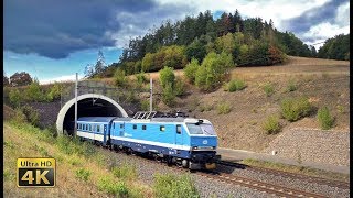 Fast trains in Czech Republic  160kmh  Tunnels part  Freight trains  Czech railways 4K [upl. by Einwahs911]