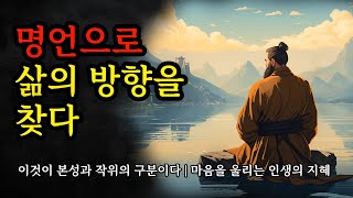 이것이 본성과 작위의 구분이다  마음을 울리는 인생의 지혜  채근담 순자 명심보감 쇼펜하우어  명언으로 삶의 방향을 찾다 [upl. by Lulu]