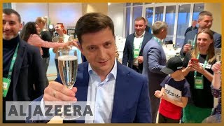 🇺🇦 Volodymyr Zelensky wins Ukraines presidential vote Exit polls  Al Jazeera English [upl. by Rialcnis338]