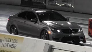 451 HP Mercedes C63 AMG Coupe  2 Friends 1 Car 3 Passes  14 Mile Drag Video  RoadTestTV ® [upl. by Normand]