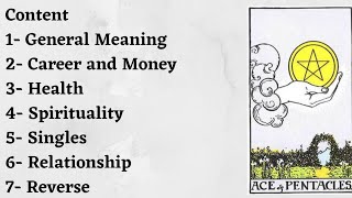 Ace of Coins Meaning  Interpretation of Ace of Pentacles  Tarot Card For Beginners to Advance [upl. by Zadack226]