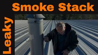 Smoke Stack Chimney Flashing leak Repair on Metal Roof [upl. by Zaraf85]