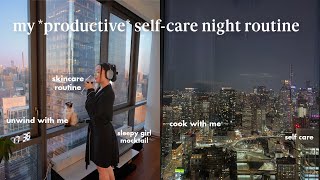 PRODUCTIVE amp COZY NIGHT ROUTINE🌙 living alone self care cook with me amp decorating my apt [upl. by Eema]