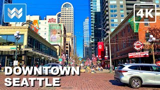 4K DOWNTOWN SEATTLE WASHINGTON USA  Pike Street to Pine Street 2024 Walking Tour Vlog amp Guide [upl. by Toor]