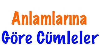 Anlamlarına Göre Cümleler  CÜMLE TÜRLERİ 2 [upl. by Ehcadroj395]