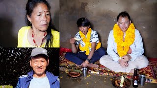 jungle man amp his family celebrating Tihar festival in the village  village festival junglefamily [upl. by Ragland]