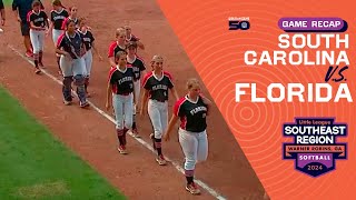 Game Highlights Florida vs South Carolina  Little League Softball Southeast Region Tournament [upl. by Ellimaj]