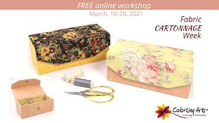 FREE online workshop  make a unique cartonnage fabric box with nosewing [upl. by Nafis59]