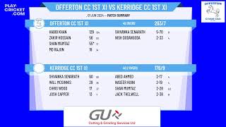 Offerton CC 1st XI v Kerridge CC 1st XI [upl. by Akemeuwkuhc]