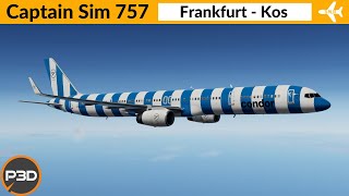 P3D v53 Captain Sim 757 Condor  Frankfurt to Kos  VATSIM Full flight [upl. by Eema950]