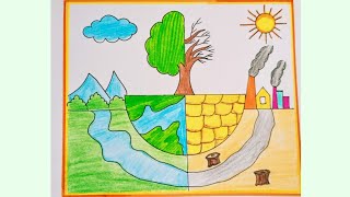 World Environment day poster drawing Environment day drawing Easy drawing for nature drawing [upl. by Tsnre]