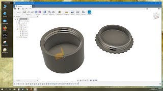 Fusion 360 Container with Lid and MaleFemale threads with custom tolerances [upl. by Nievelt]