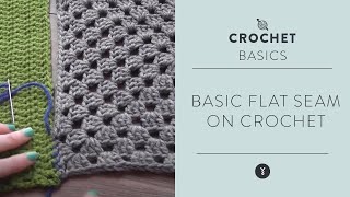 Joining Crochet Squares With A Flat Seam [upl. by Kcirddot]