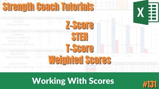 How to calculate ZScore TScore Sten and Weighted Scores in Excel [upl. by Jaquelin]