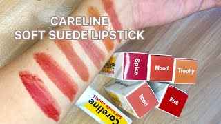 CARELINE SOFT SUEDE LIPSTICK SWATCHES  The Project et cetera [upl. by Laenej660]